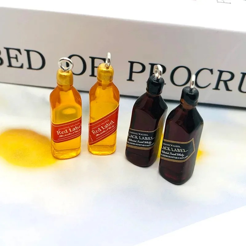 10 個小さなワインバーボトル樹脂チャーム DIY イヤリン - Resin Art Bottle のレビューと価格