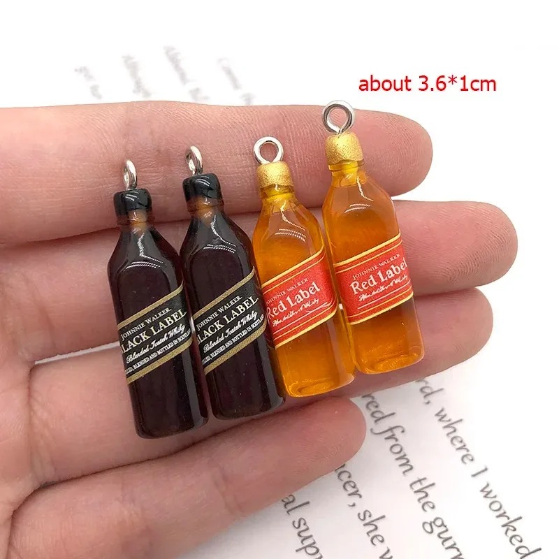 10 個小さなワインバーボトル樹脂チャーム DIY イヤリン - Resin Art Bottle のレビューと価格