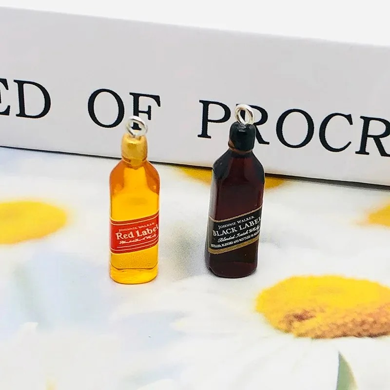10 個小さなワインバーボトル樹脂チャーム DIY イヤリン - Resin Art Bottle のレビューと価格