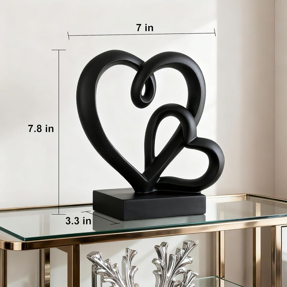 結婚記念日の贈り物 - 二つのハートの装飾樹脂製像、1年目か - Resin Art Wedding Gift のレビューと価格