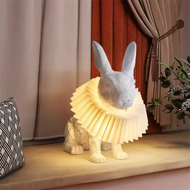 モダンなうさぎLEDテーブルランプ,動物,子供の寝室,書斎, - Resin Art On Floor のレビューと価格