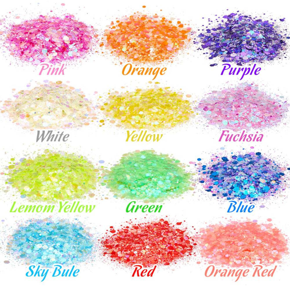 発光グリッター,24色,エポキシ樹脂,日曜大工,手工芸品用 - Resin Art Glitter のレビューと価格
