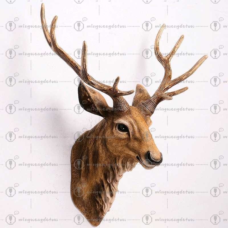 フェイク鹿の頭飾り 17インチ 模造動物の頭飾り 壁飾り 手 - Resin Art And Decor のレビューと価格