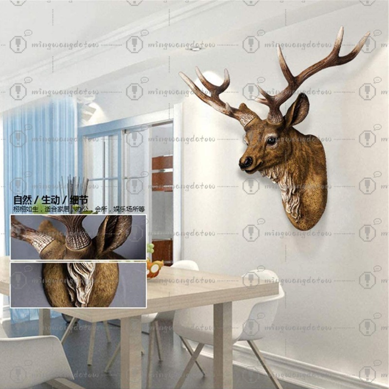 フェイク鹿の頭飾り 17インチ 模造動物の頭飾り 壁飾り 手 - Resin Art And Decor のレビューと価格