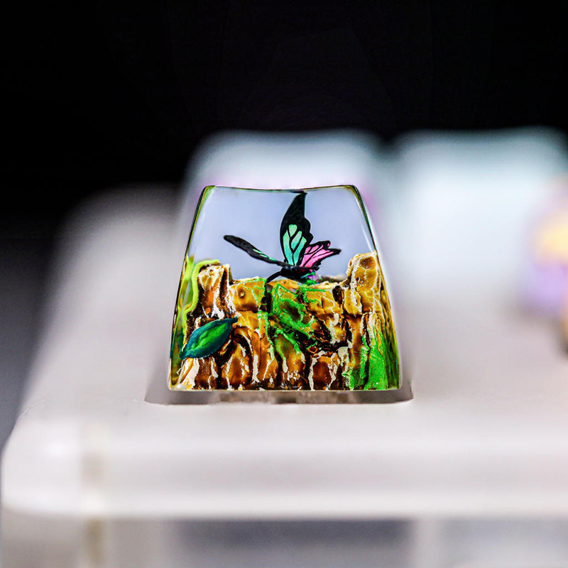 オーガニズムレジンキーキャップ クリエイティブアートキーボー - Resin Art And Decor のレビューと価格