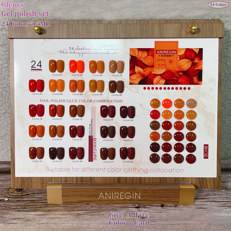 ヴィンテージブラウン 24色ネイルポリッシュグルー グレニス - Resin Art Varnish のレビューと価格