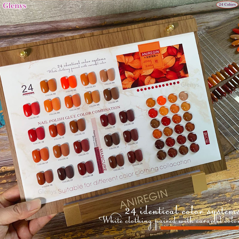 ヴィンテージブラウン 24色ネイルポリッシュグルー グレニス - Resin Art Varnish のレビューと価格