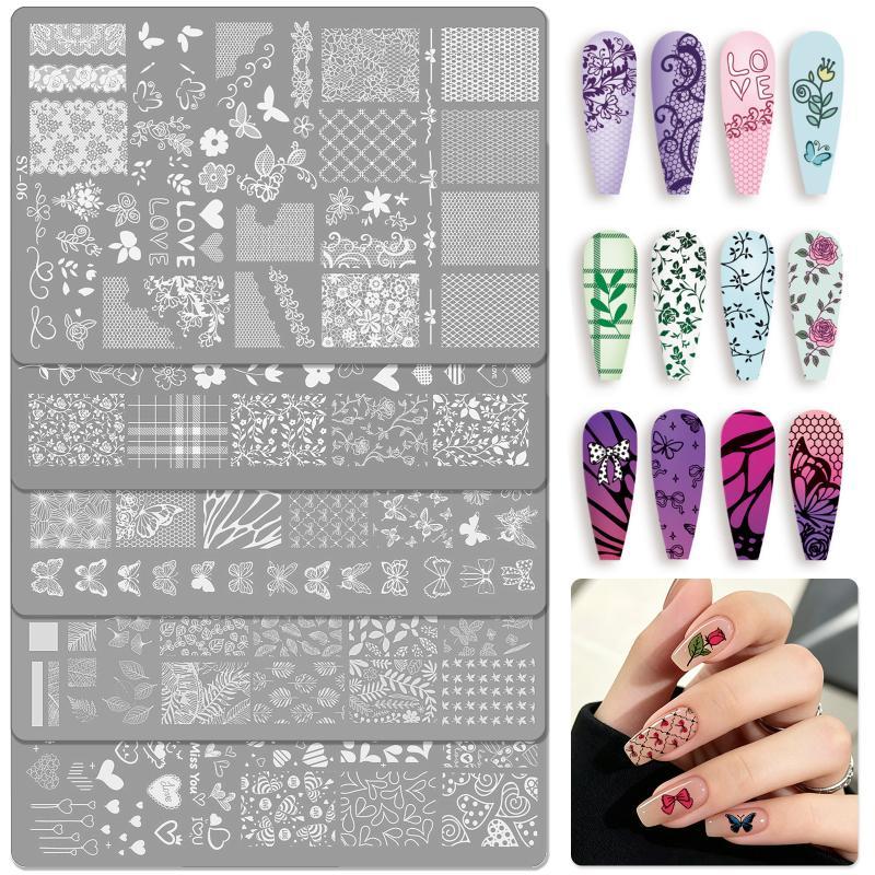 新しい再利用可能なネイルアート転写ステンシル 1枚 高精度エ - Resin Art Template のレビューと価格