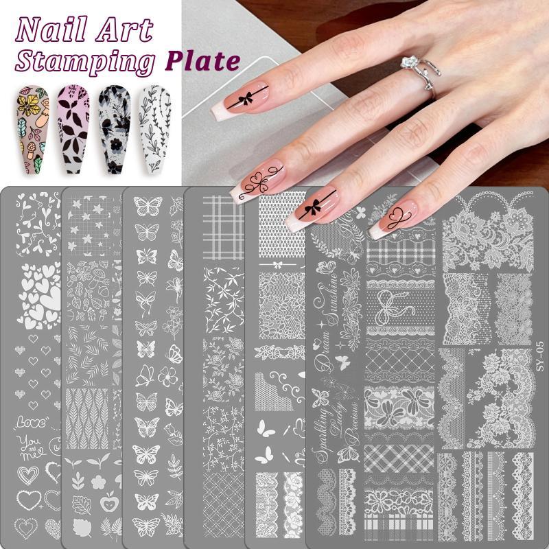新しい再利用可能なネイルアート転写ステンシル 1枚 高精度エ - Resin Art Template のレビューと価格