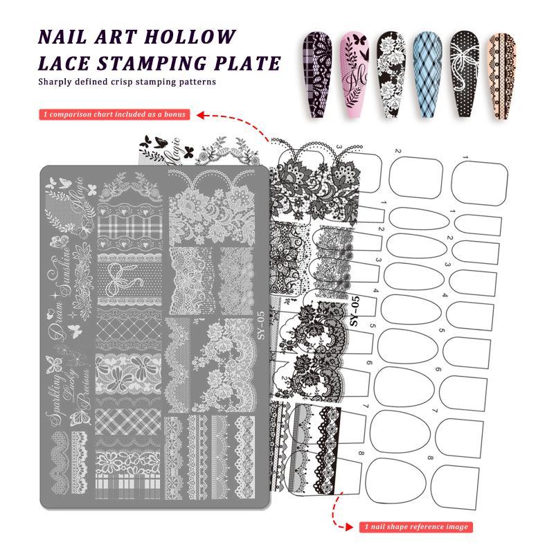 新しい再利用可能なネイルアート転写ステンシル 1枚 高精度エ - Resin Art Template のレビューと価格