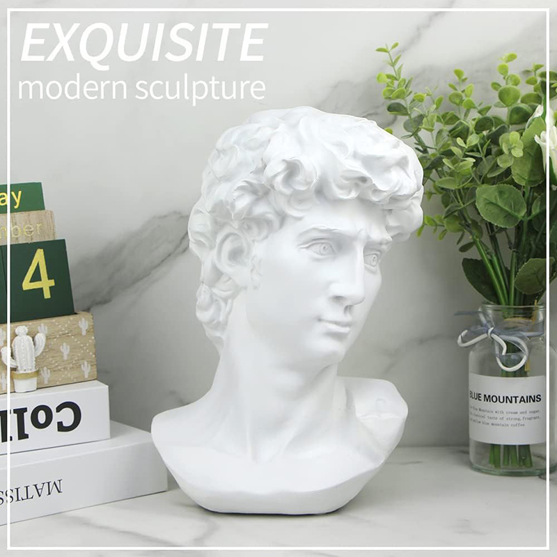 芸術的な描画、デビッドヘッド、古典的なローマのバスト、家庭や - Resin Art Design のレビューと価格