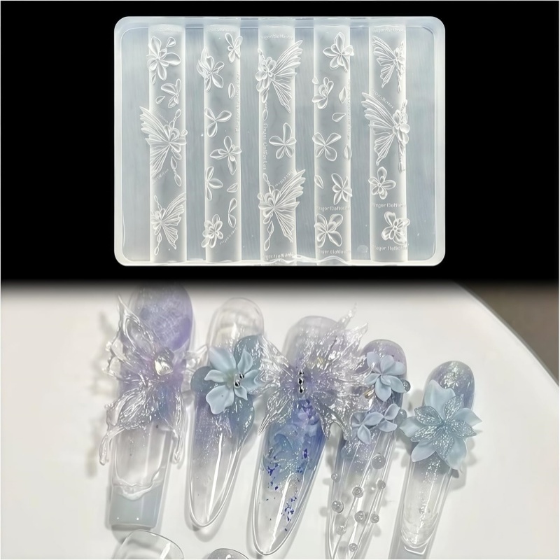 3D蝶の花ジェルネイルアートモールド、アートレジン花びらモー - Resin Art Template のレビューと価格