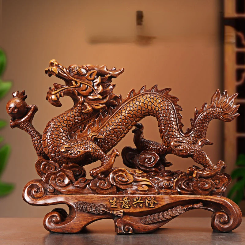 幸運を輝かせるラッキーなドラゴンの飾り、新築祝いの贈り物、ク - Resin Art Furniture のレビューと価格