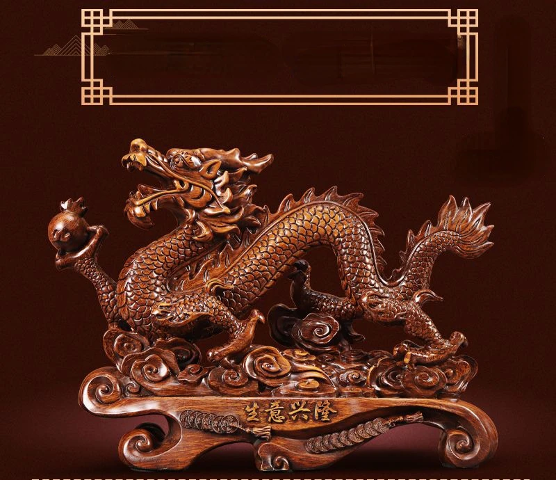 幸運を輝かせるラッキーなドラゴンの飾り、新築祝いの贈り物、ク - Resin Art Furniture のレビューと価格