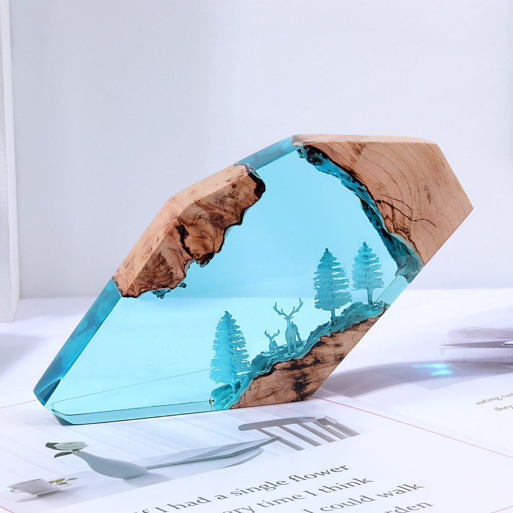 森の妖精鹿デスクトップアート、パーソナライズされた発光オーナ - Resin Art And Decor のレビューと価格