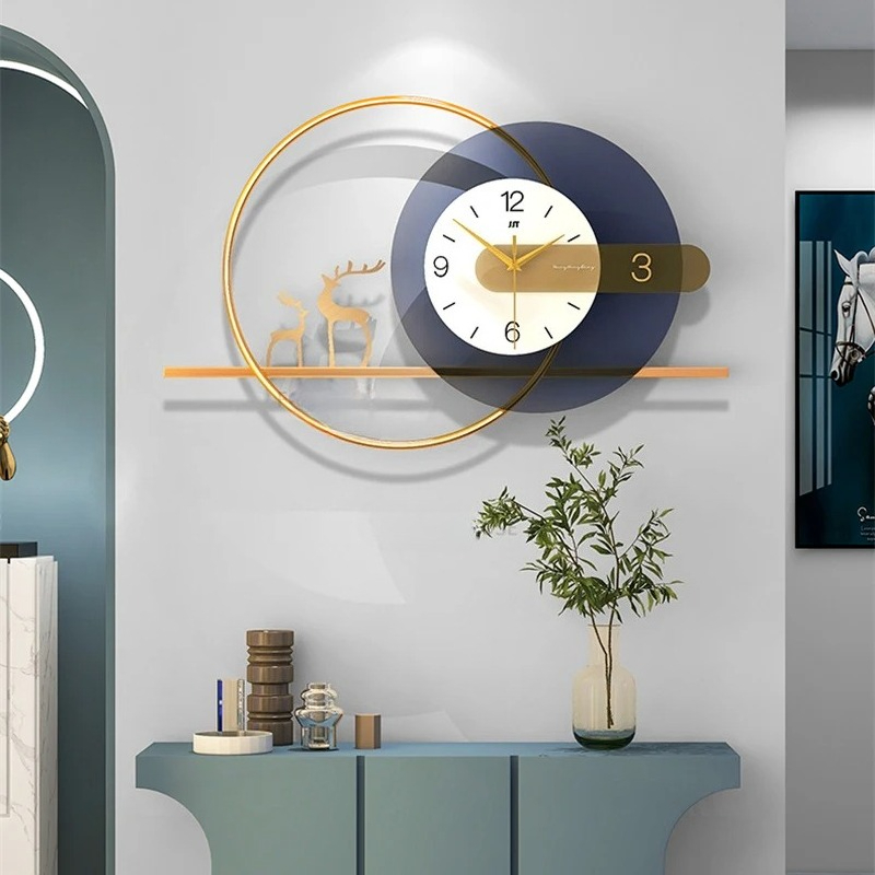 モダンな金属製の壁掛け時計リビングルームの家具アート壁時計ク - Resin Art Clock のレビューと価格