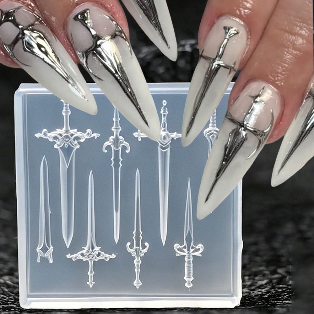 1個入り 3D レトロパンクソード ネイルシリコンモールド  - Resin Art Template のレビューと価格