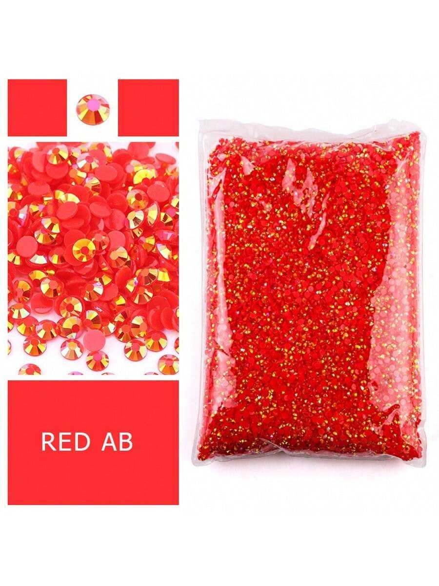 赤いフラットバック樹脂ラインストーン、非ホットフィックス、大 - Resin Art Quantity のレビューと価格